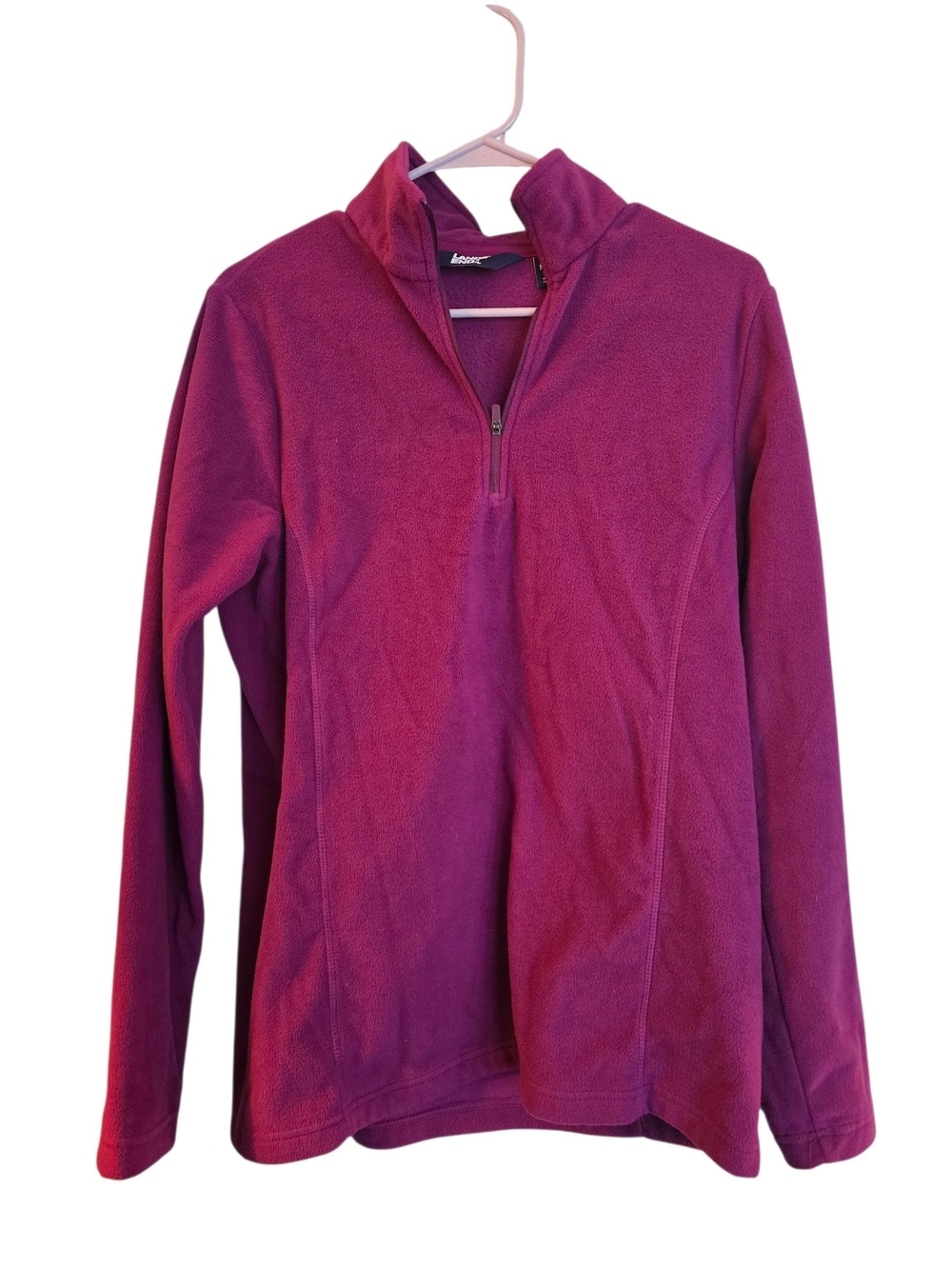 Women's Lands end Half-Zip Fleece Pullover - Magenta Medium Tall